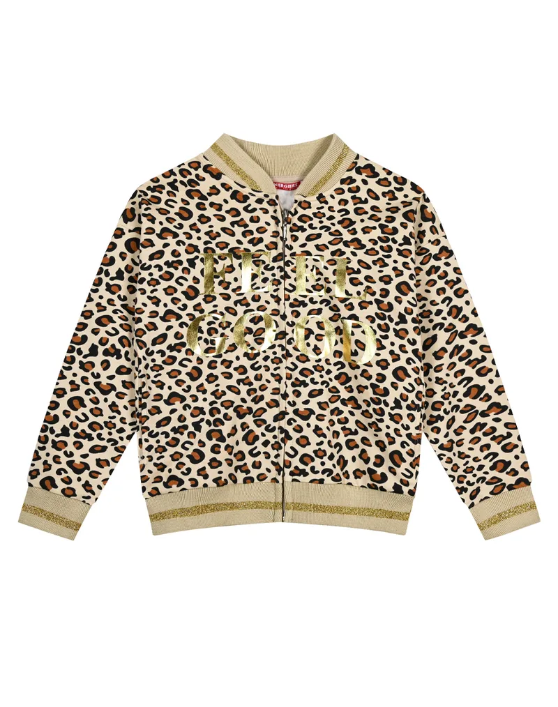 Ζακέτα φούτερ animal print λεοπάρ για κορίτσι - ΕΜΠΡΙΜΕ 15-123300-5