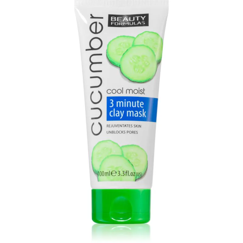 Beauty Formulas Cucumber μάσκα προσώπου για βαθύ-καθαρισμό με άργιλο 100 ml