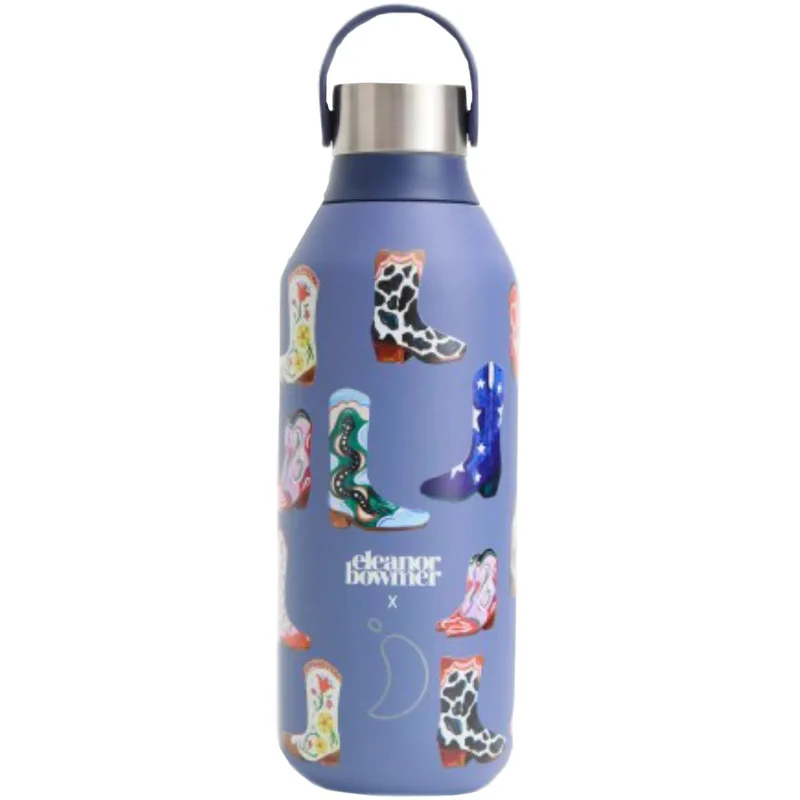 Chilly's Series 2 Bottle Ανοξείδωτο Μπουκάλι Θερμός με Σχέδιο τις Χειροποίητες Καουμπόικες Μπότες της Eleanor Bowmer 500ml, Κωδ 22830 - Whale Blue