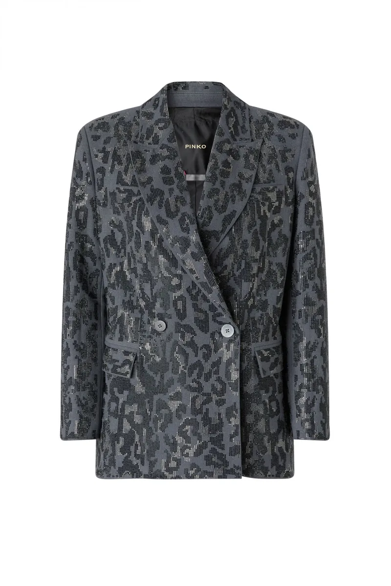 PINKO ΣΑΚΑΚΙ JAGUAR GIACCA MICROSTRASS DISEGNO MACULA ΓΚΡΙ
