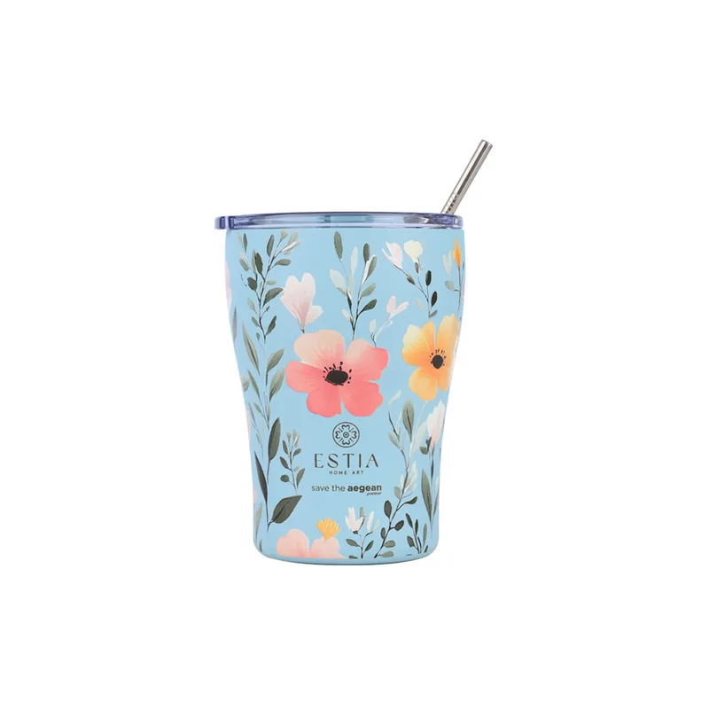 Θερμός-Ποτήρι Ανοξείδωτο Coffee Mug Sky Garden Save The Aegean 350ml-9x13εκ. Estia 01-31695 (Υλικό: Ανοξείδωτο) - estia - 01-31695