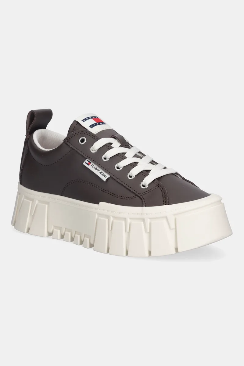 Tommy Jeans Δερμάτινα sneakers Tommy Jeans TJW VULC FLATFORM LEATHER