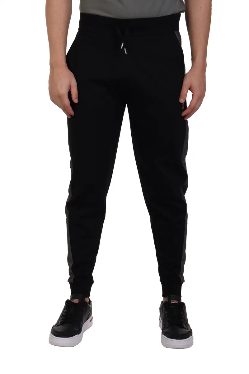 BOSS HOMEWEAR ΠΑΝΤΕΛΟΝΙ ΦΟΡΜΑ TRACKSUIT PANTS ΜΑΥΡΟ