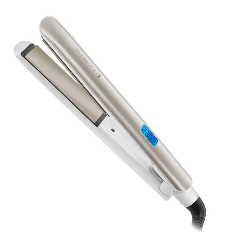 Ισιωτική μαλλιών Remington S8901 HYDRAluxe, 230C, Κεραμική πλάκα, σύστημα ιοντισμού, οθόνη LCD, Λευκό / Ασημί