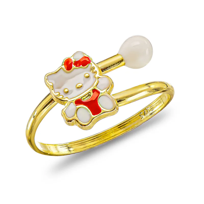 Παιδικό Δαχτυλίδι Hello Kitty από Κίτρινο Χρυσό 9 Καρατίων PDX149