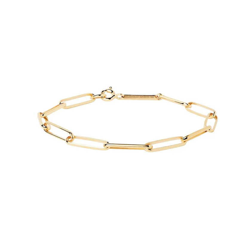 PDPAOLA Essentials Big Statement Chain Βραχιόλι Απο Επιχρυσωμένο Ασήμι PU01-400-U