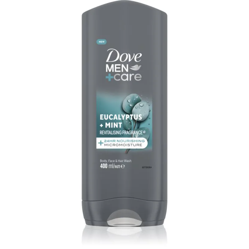 Dove Men+Care Advanced τζελ για ντους για πρόσωπο, σώμα και μαλλιά για άντρες Eucalyptus & Mint 400 ml