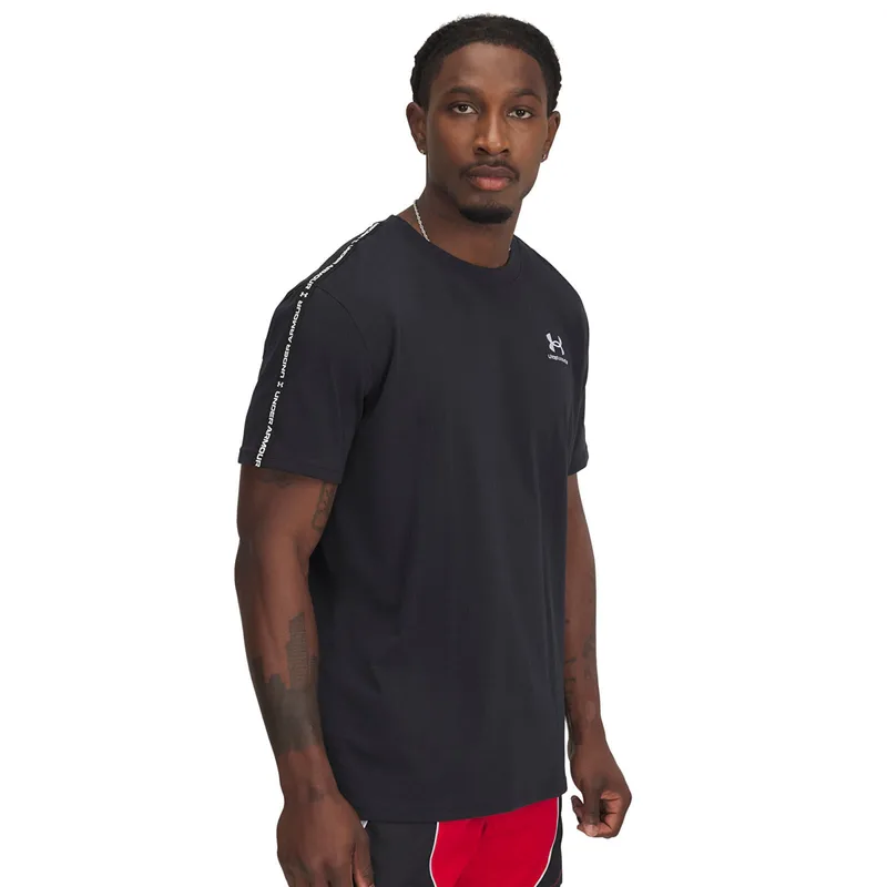 T-shirt Under Armour Icon HWT Tee Taping Black/ White S