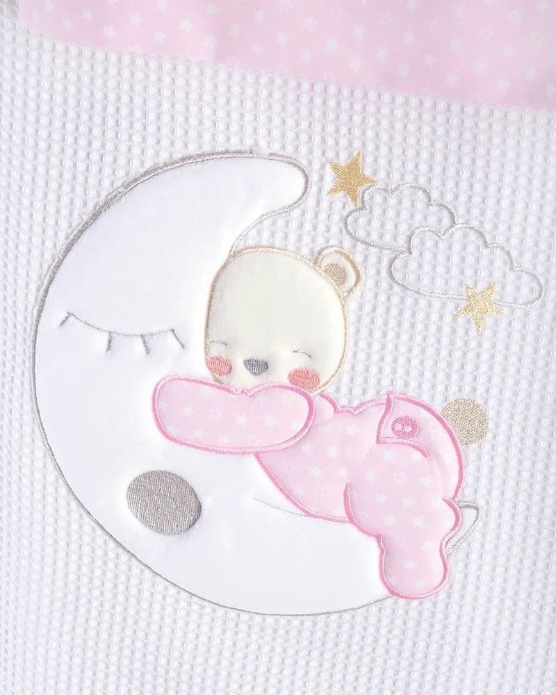 Κουβέρτα Πικέ Κούνιας Rythmos Moon Swing Ροζ 120x150