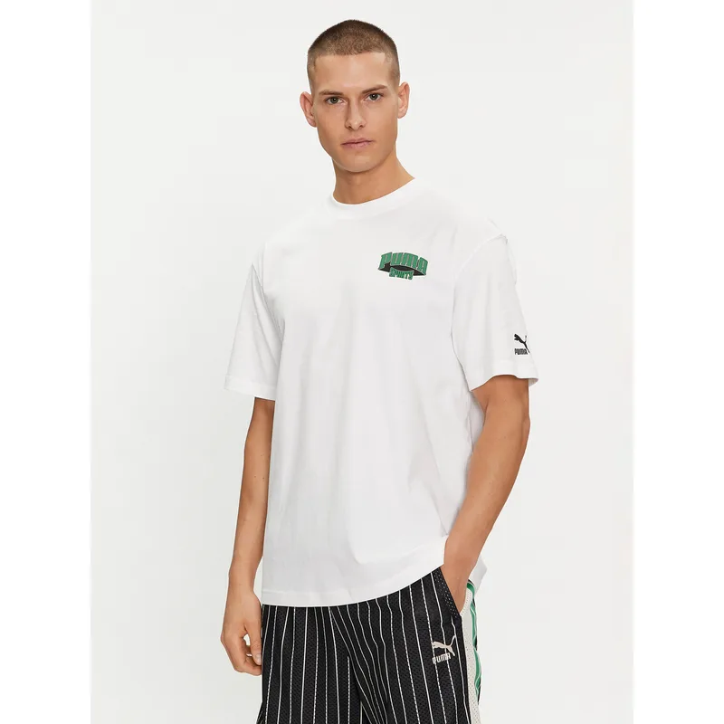 Puma T-Shirt For The Fanbase Graphic 624395 Λευκό Relaxed Fit