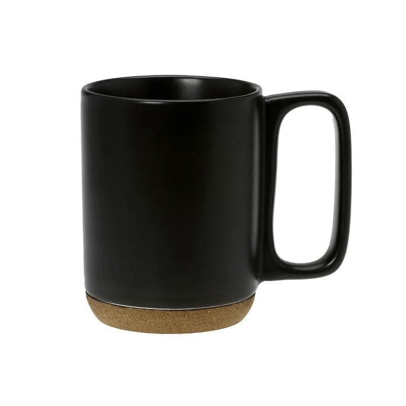 Κούπα Πορσελάνης Με Βάση Φελλού 300ml Cork Black CRYSPO TRIO 10.075.25 (Υλικό: Πορσελάνη, Χρώμα: Μαύρο) - CRYSPO TRIO - 10.075.25