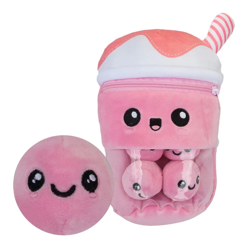Λούτρινο Pms Boba Bubble Tea Ροζ με 4τεμ Μινι Bubbles 25cm