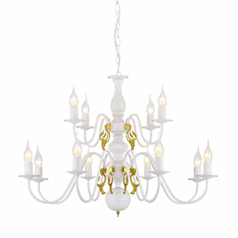 Πολυέλαιος Οροφής Aca Velvet DLA120012P White Matt/ Χρυσό