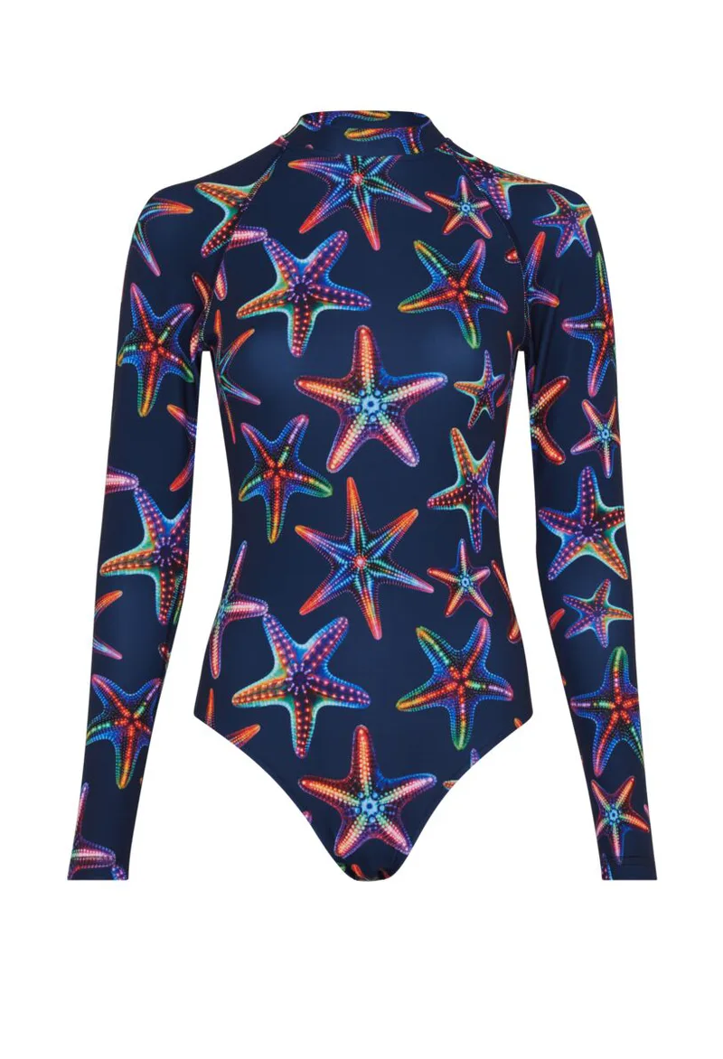 ΓΥΝΑΙΚΕΙΟ ΟΛΟΣΩΜΟ ΜΑΚΡΥΜΑΝΙΚΟ RASHGUARD VILEBREQUIN DISCO STARS ΣΚΟΥΡΟ ΜΠΛΕ