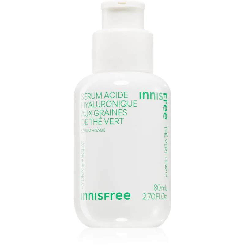 innisfree Green Tea Seed Hyaluronic Serum καταπραϋντικός ορός προσώπου για λαμπρότητα και ενυδάτωση 80 ml