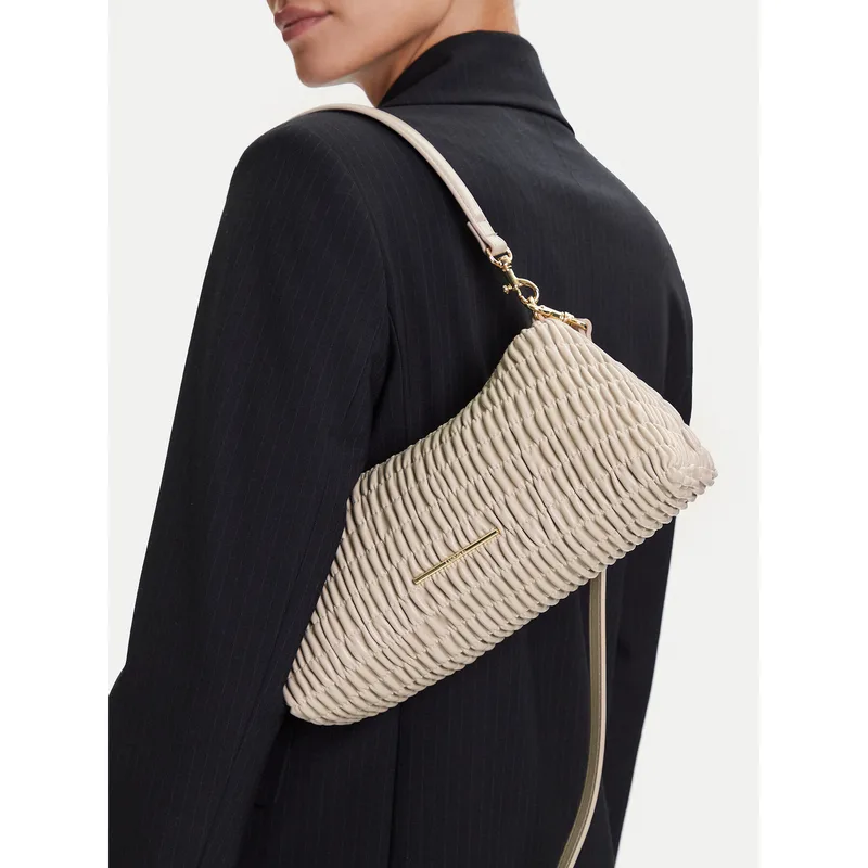 Τσάντα Calvin Klein Ruched Drop Shoulder Bag LV04K3088G Μπεζ