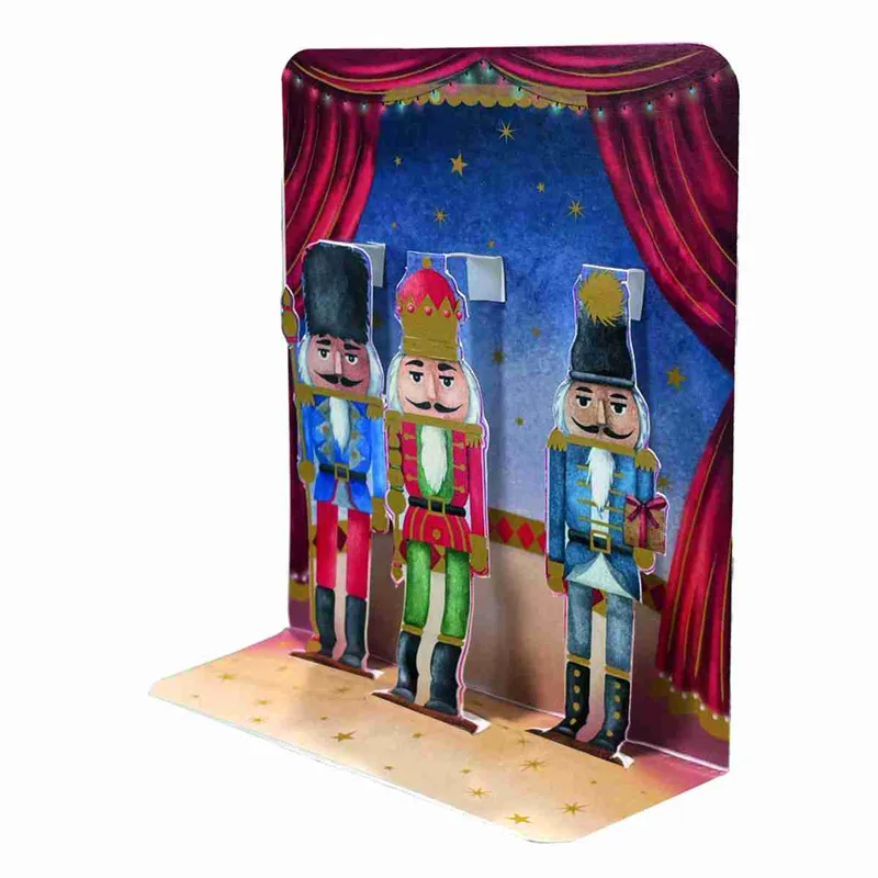 Pictura Xmas 3D Αναδυόμενη Κάρτα Τρεις Καρυοθραύστες