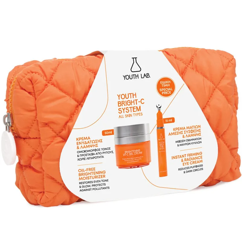 Youth Lab Promo Brightening Vit-C Cream Gel 50ml & Illuminating & Firming Youth Shot for Eyes Cream 15ml & Δώρο Νεσεσέρ 1 Τεμάχιο
