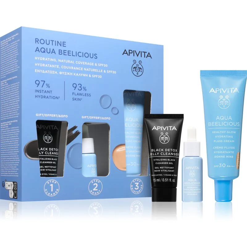 Apivita Aqua Beelicious Hydrating & Natural Coverage Routine Set Σετ για λαμπρότητα και ενυδάτωση
