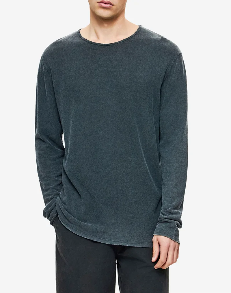 DIRTY LAUNDRY LINEN BLEND LONGSLEEVE DLML000177-VINTAGE BLUE Mixed