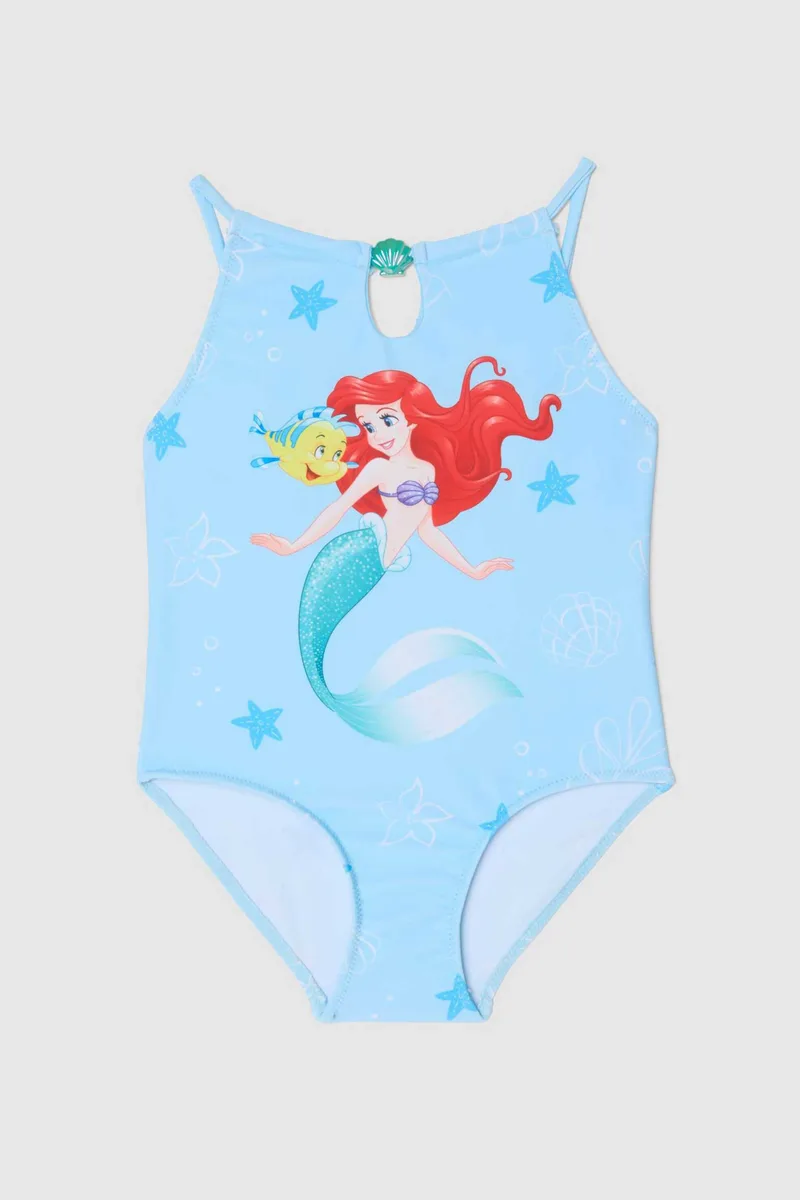 OVS παιδικό μαγιό ολόσωμο με Ariel print - 002616940 Γαλάζιο