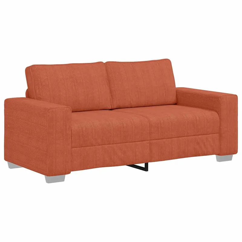 vidaXL Καναπές Διθέσιος Κόκκινος Πορτοκαλί 180 x 77 x 82 εκ. από Ύφασμα Κοτλέ