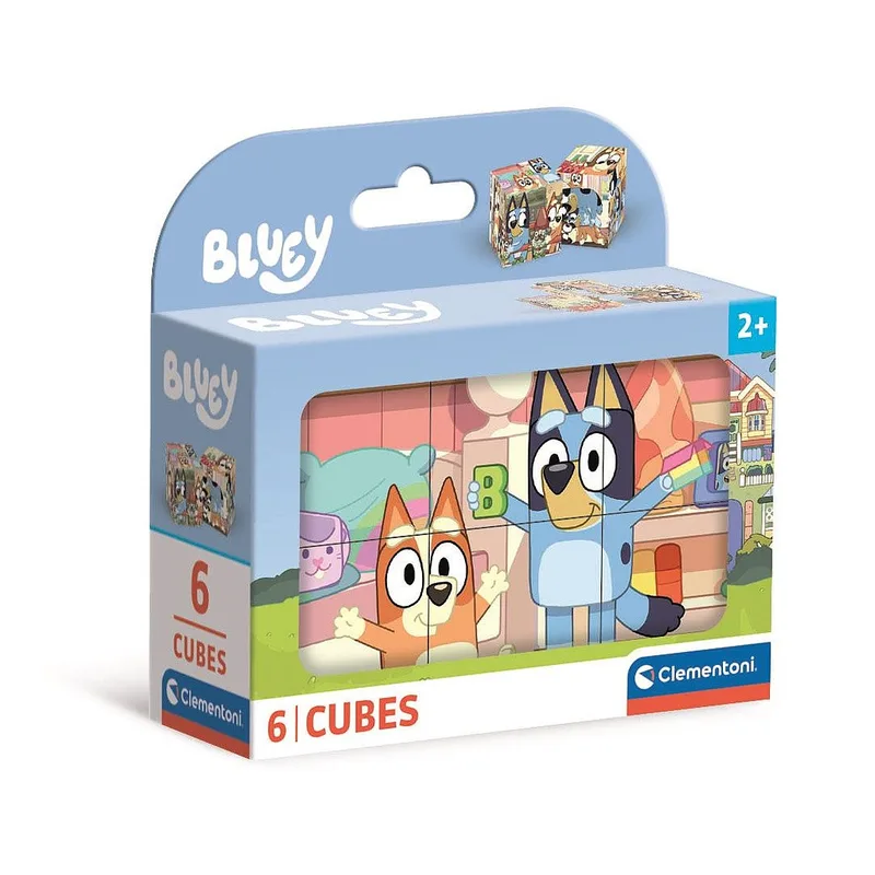Bluey Play All Day Παιδικά Κυβάκια Παραμυθιού 6 Τεμαχίων Clementoni Πολύχρωμο
