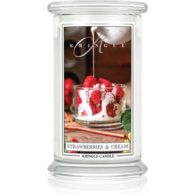 Kringle Candle Classic Strawberries & Cream αρωματικό κερί 623 γρ