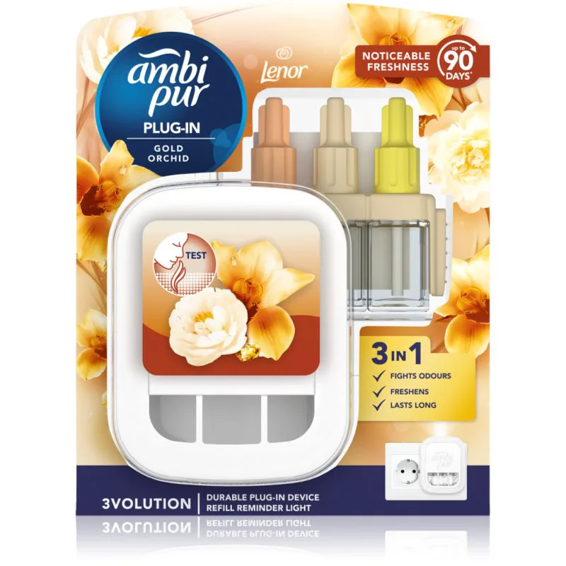AmbiPur 3volution Χρυσό Orchid hλεκτρικό αποσμητικό χώρου με γέμιση 20 ml