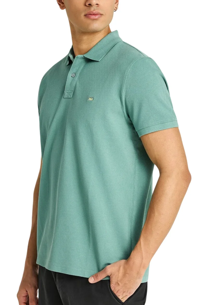 Μπλούζα Polo Funky Buddha Με Διακριτικό Λογότυπο FBM013-001-11-GREEN LAKE Ανδρικό