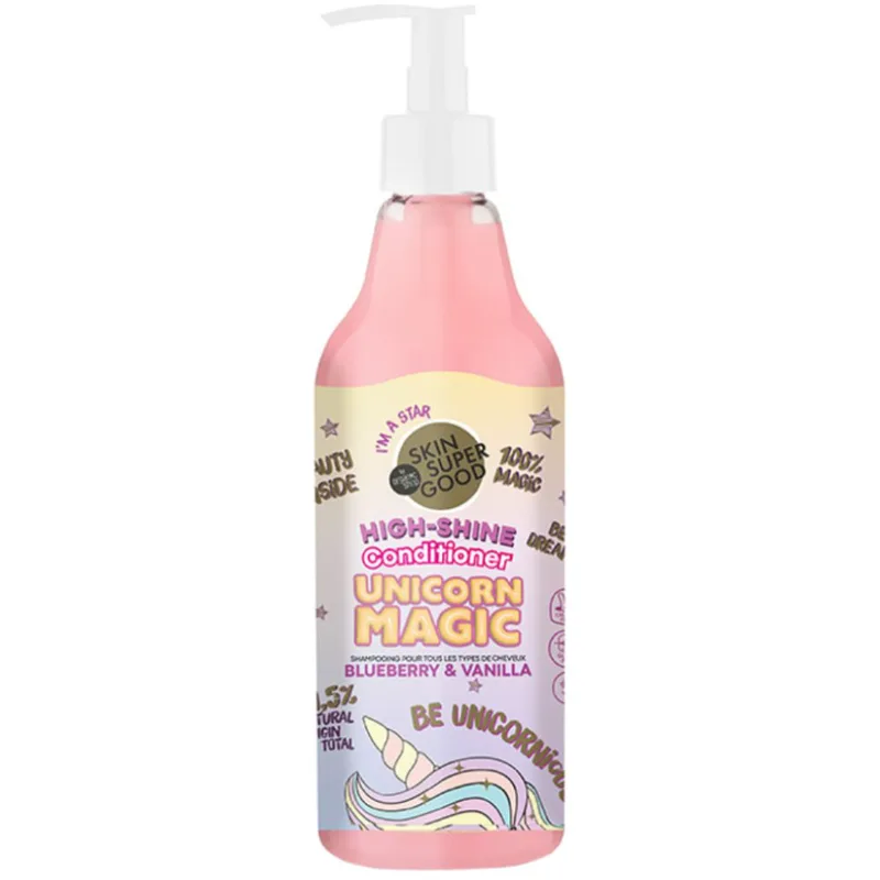 Organic Shop Unicorn Magic High Shine Blueberry & Vanilla Conditioner Ενυδατική Κρέμα Μαλλιών Υψηλής Λάμψης με Άρωμα Βατόμουρο & Βανίλια με Αντλία 500ml