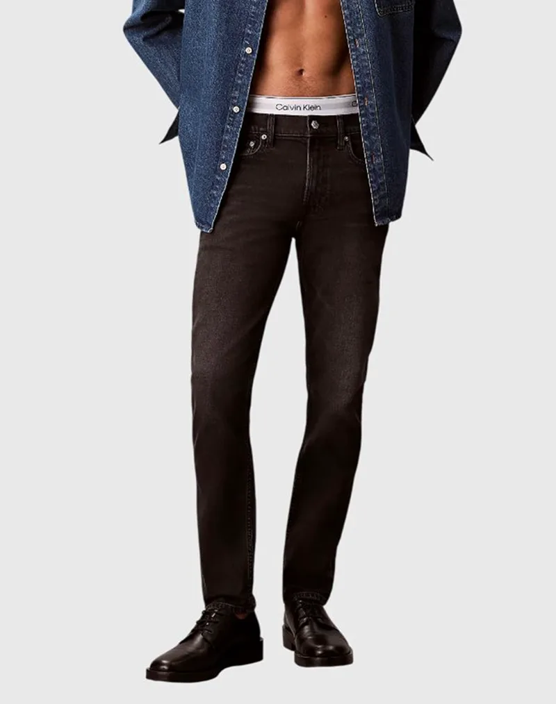 CALVIN KLEIN SLIM TAPER CK ESS BLACK JEAN LV04RB754G-YD332 DenimBlack