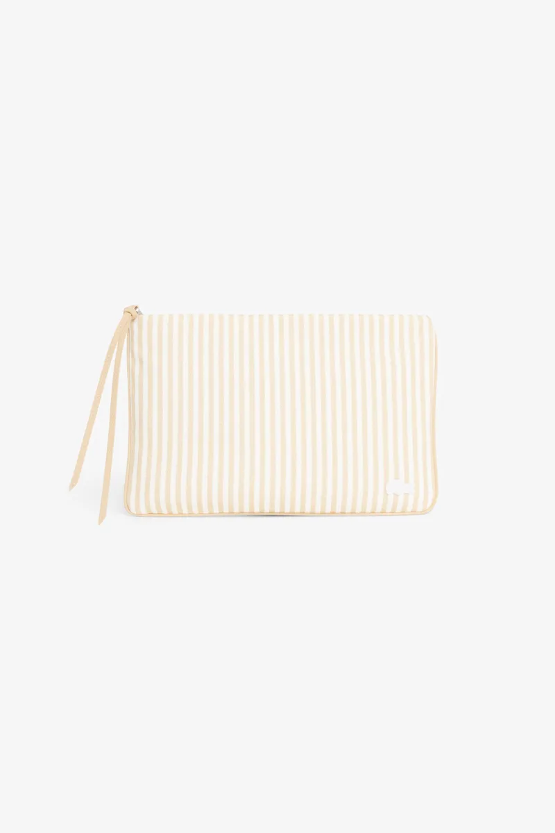 Lacoste γυναικεία τσάντα clutch με ριγέ σχέδιο και λογότυπο "Summer Pack" - NF5243PB Μπεζ
