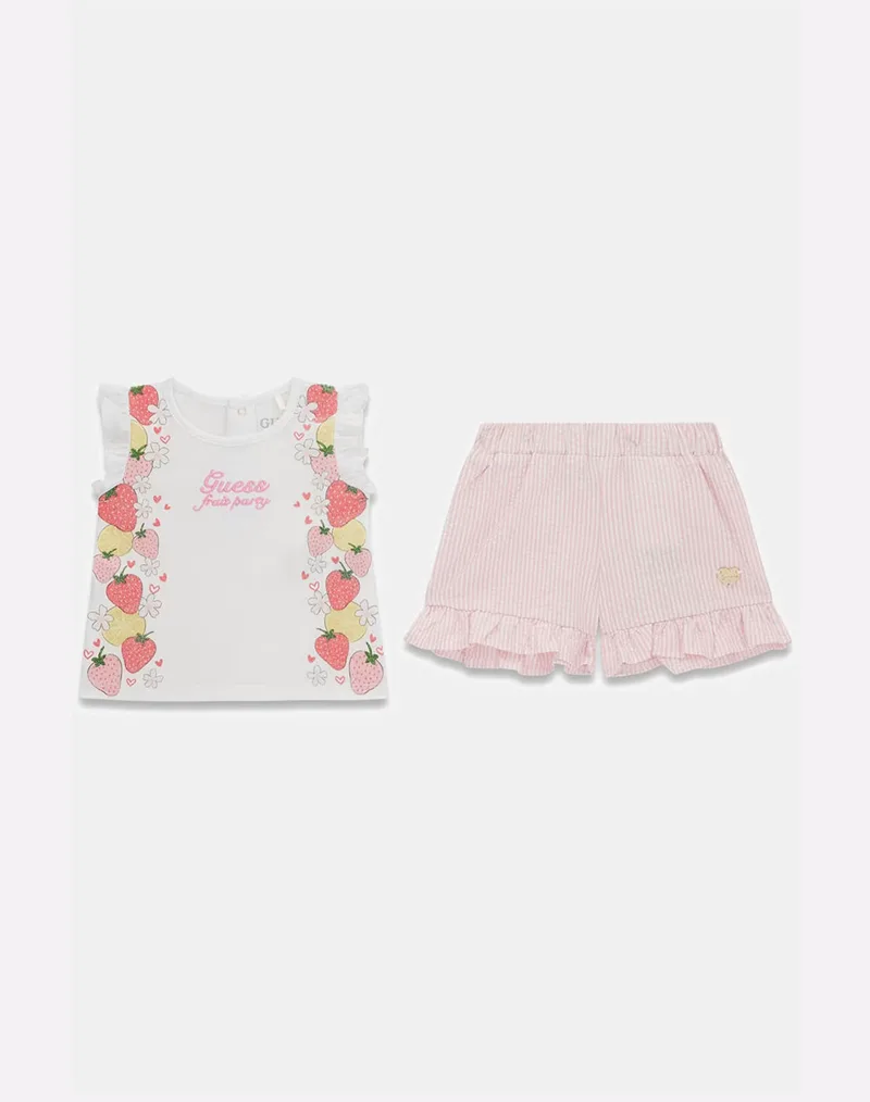 GUESS SET SS T-SHIRT+SEERSUCKER SHOR ΣΕΤ ΠΑΙΔΙΚΟ GIRL A6GG00K6YW0-G011 White