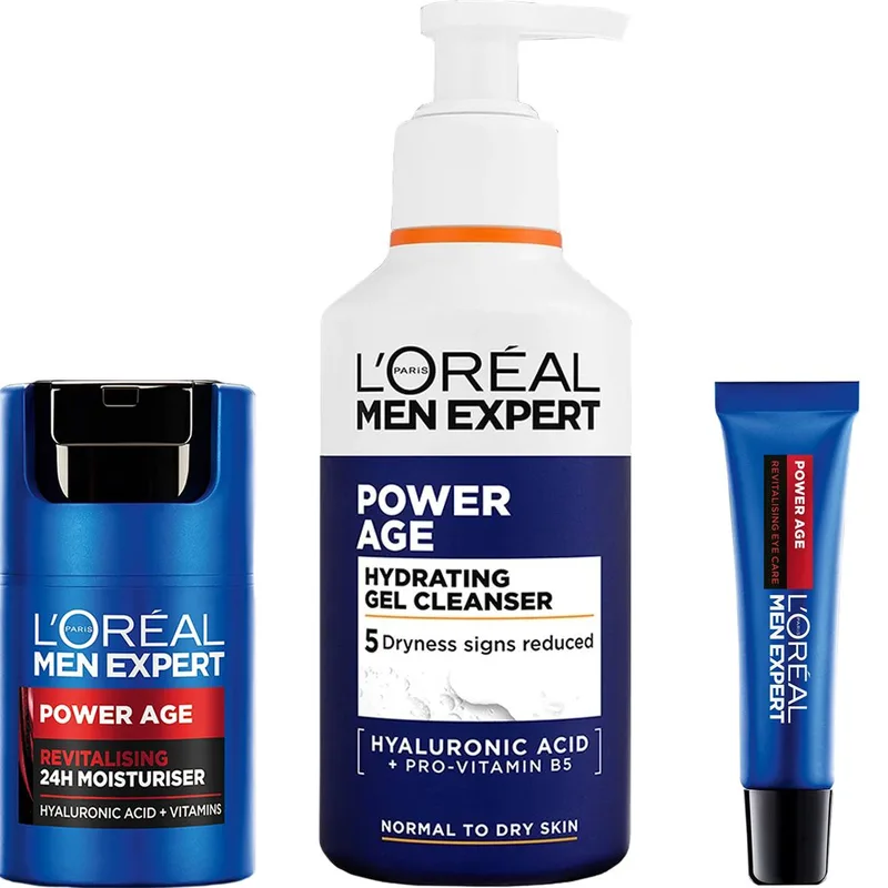 Σετ L'Oreal Paris Men Expert Power Age Revitalising Face Cream 50ml & Hydrating Cleanser Gel 260ml & Revitalising Eye Cream 15ml