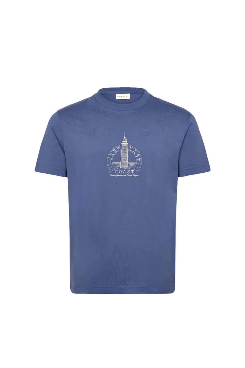 Gant ανδρικό T-shirt με graphic print Regular Fit - 2003425 Μπλε