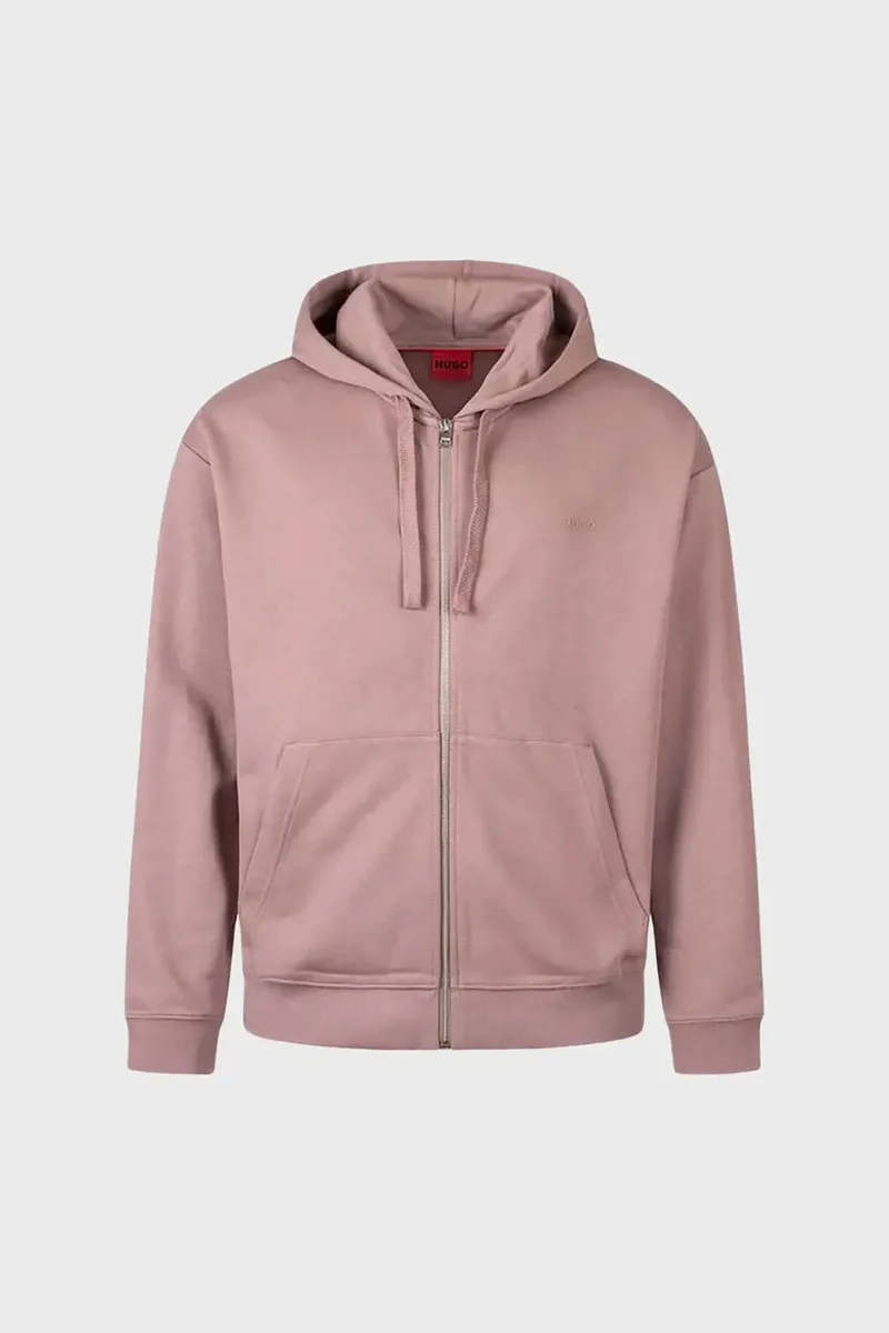 Hugo Boss ανδρική ζακέτα φούτερ με κουκούλα Relaxed Fit - 50548651 Ροζ