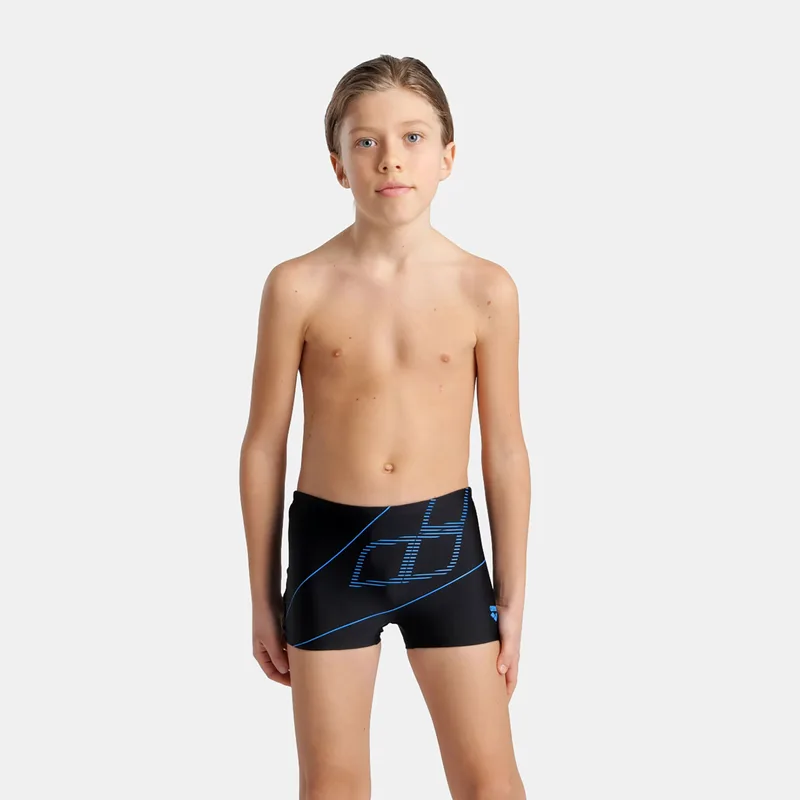 ARENA BOY'S LOGO SWIM SHORT ΜΑΥΡΟ