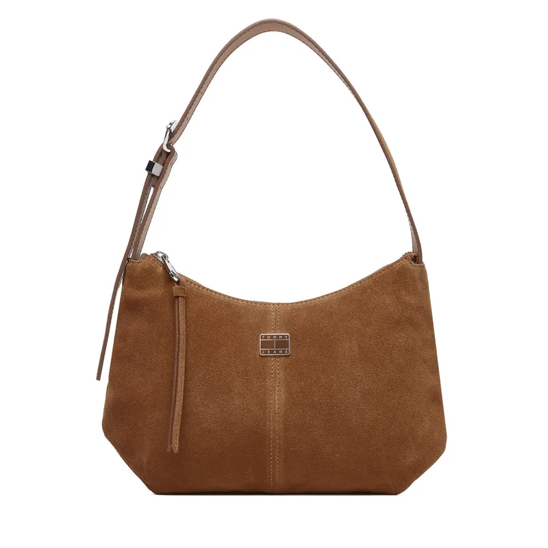 Τσάντα Tommy Jeans Tjw Slouchy Suede Shoulder Bag AW0AW18859 Καφέ
