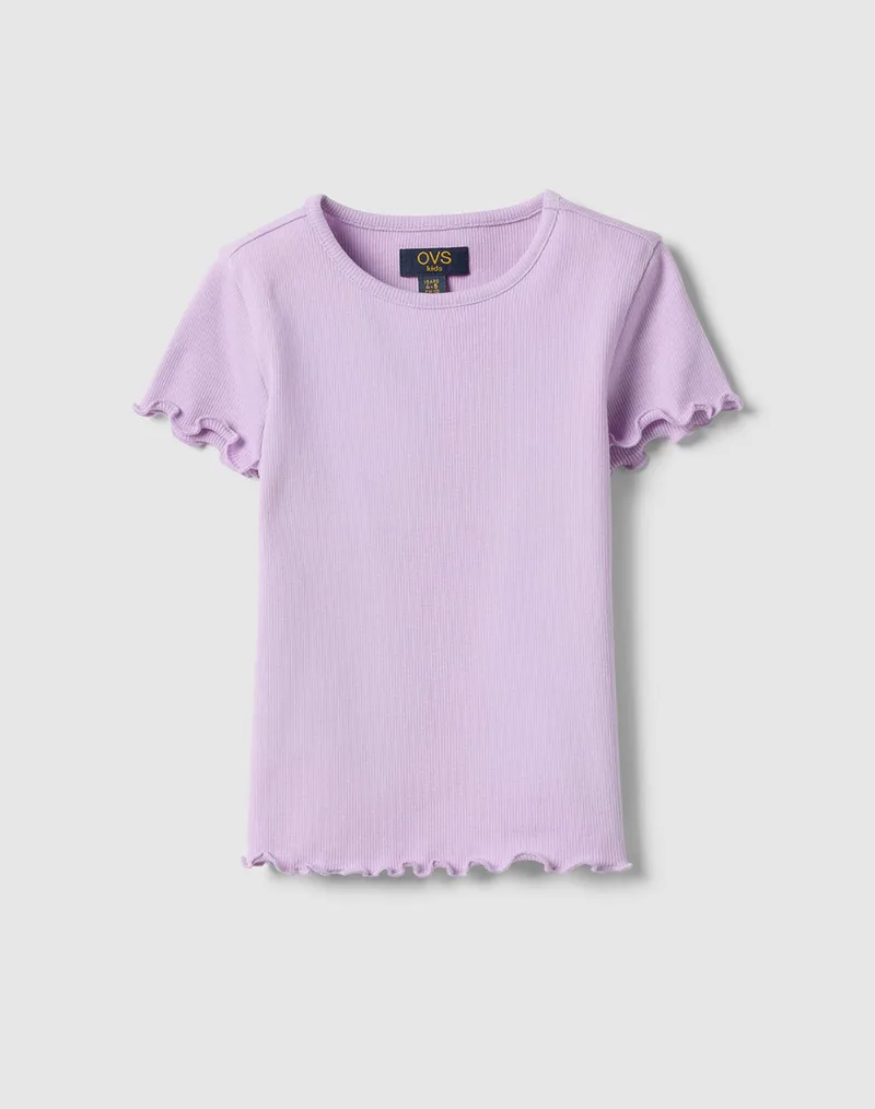 OVS TSH RIB SOLID 2575796-ORCHID BLOOM Purple