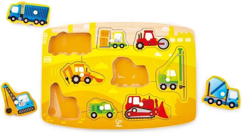 ΟΧΗΜΑΤΑ ΚΑΤΑΣΚΕΥΩΝ HAPE CONSTRUCTION PEG PUZZLE