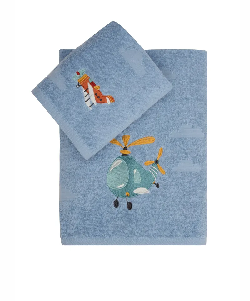 Σετ Βρεφικές Πετσέτες 2 Τεμαχίων Kentia Stefan Soft Blue 70x125,50x70