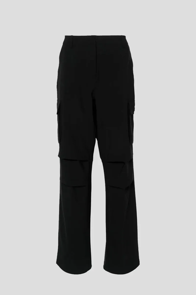 COPERNI Ανδρικό Μαύρο Logo-Patch Wide-Leg Trousers