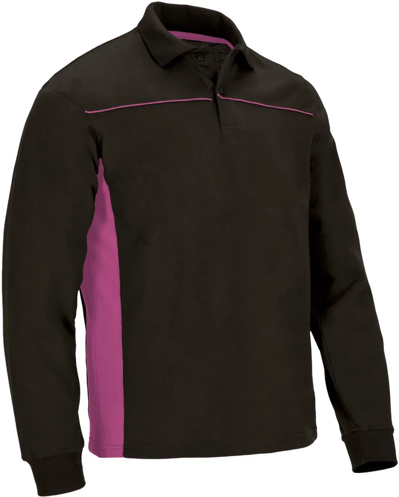 Μακρυμάνικο Polo Shirt THUNDER Valento POVATHLNM Black-Magenta Ροζ