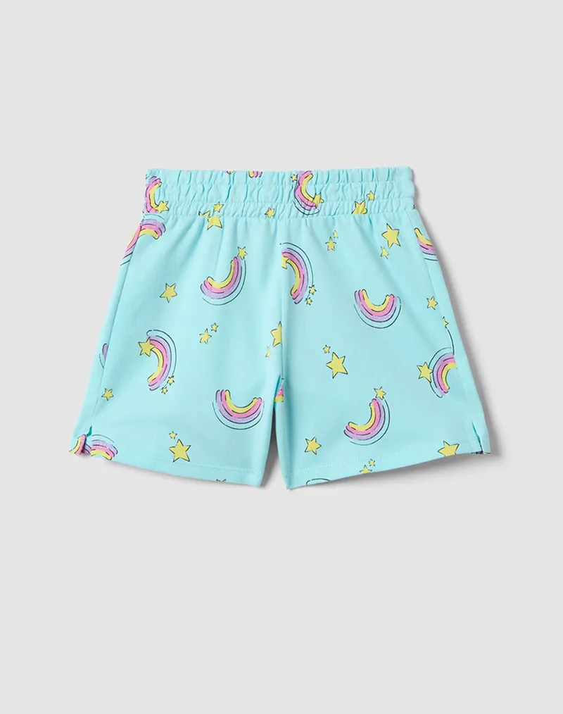 OVS AOP 4/5 SHORT F.TERRY 2659785-TANAGER TURQUOISE Turquoise