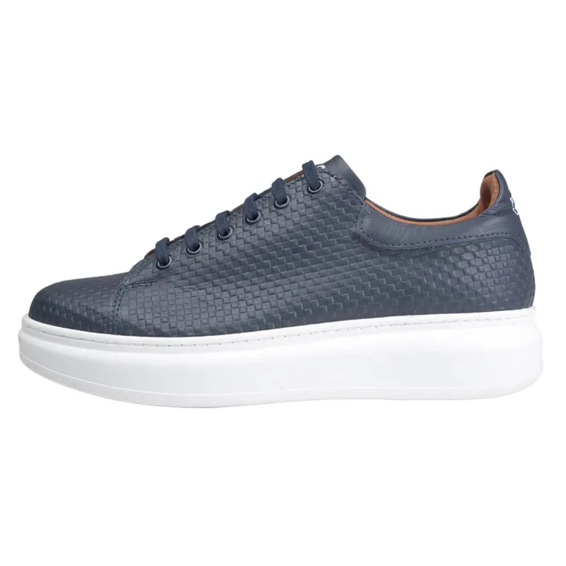 Low-Top Δερμάτινα Sneakers Μπλε Σκούρο New Arrival