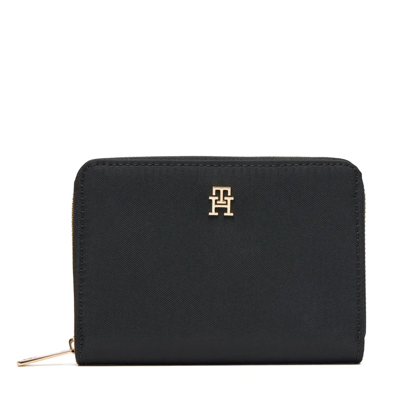 Πορτοφόλι Tommy Hilfiger Th Icon Med Za Nylon AW0AW17741 Μαύρο