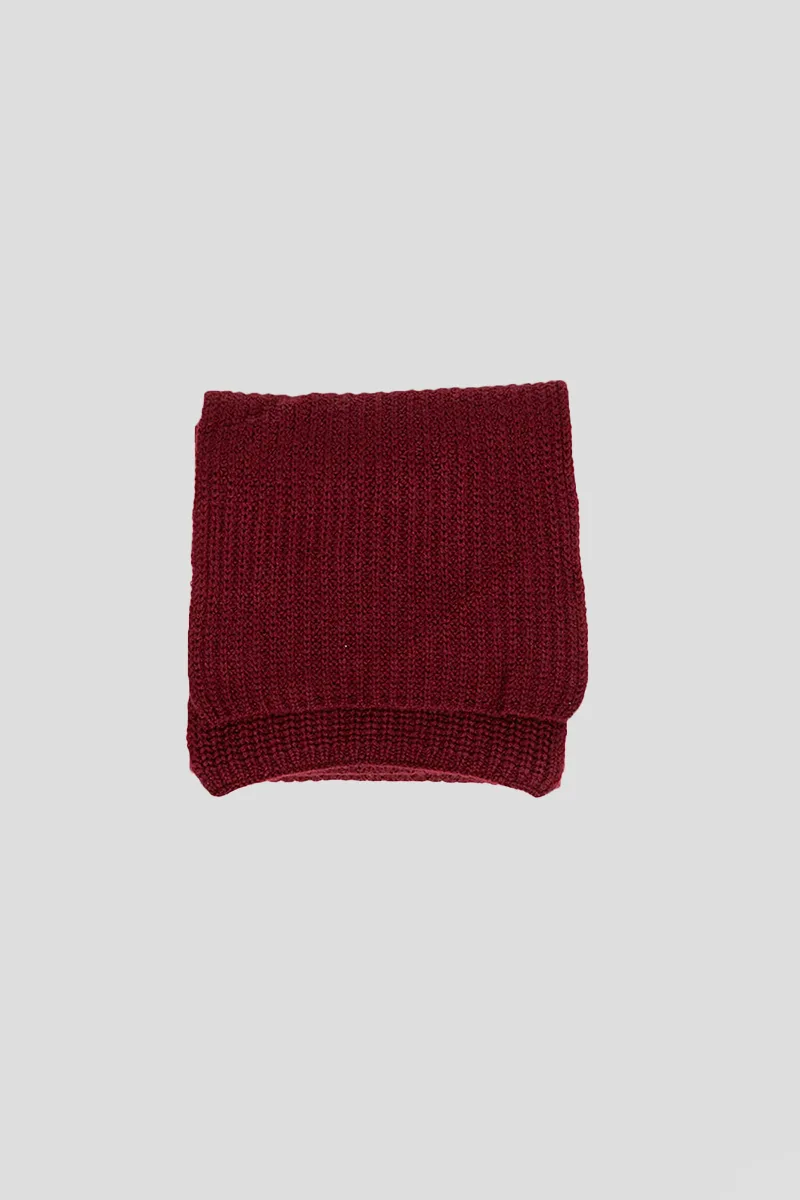 RAFFAELLO BETTINI Ανδρικό Κόκκινο Bordeaux Ribbed Cashmere Scarf