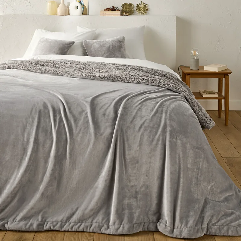 Κάλυμμα κρεβατιού από φλις και sherpa 180x230 cm