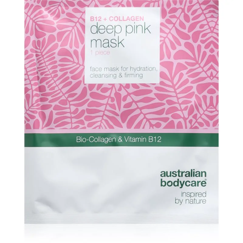 Australian Bodycare B12 + Collagen φύλλο μάσκας για ενυδάτωση και σύσφιξη του δέρματος 1 τμχ
